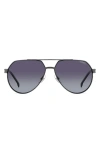 Carrera Eyewear 62mm Gradient Aviator Sunglasses In Dark Ruthen/gray Polar