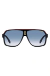 Carrera Eyewear 62mm Oversize Gradient Rectangular Sunglasses In Gray