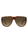 Carrera Eyewear 62mm Oversize Round Sunglasses In Dark Brown