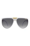 Carrera Eyewear 62mm Oversize Round Sunglasses In White