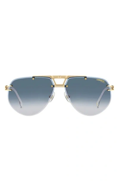 Carrera Eyewear 63mm Gradient Oversize Rectangular Sunglasses In Gold