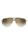 Carrera Eyewear 63mm Gradient Oversize Rectangular Sunglasses In Gold