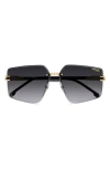 Carrera Eyewear 63mm Square Oversized Gradient Rimless Square Geometric Sunglasses