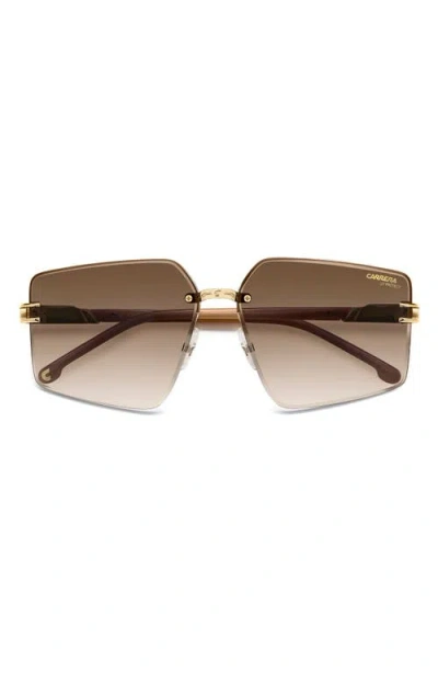Carrera Eyewear 63mm Square Oversized Gradient Rimless Square Geometric Sunglasses