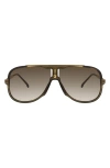 Carrera Eyewear 64mm Gradient Oversize Aviator Sunglasses In Brown/ Brown Sf