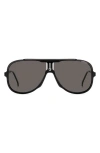 Carrera Eyewear 64mm Oversize Aviator Sunglasses In Black Red/grey Shaded