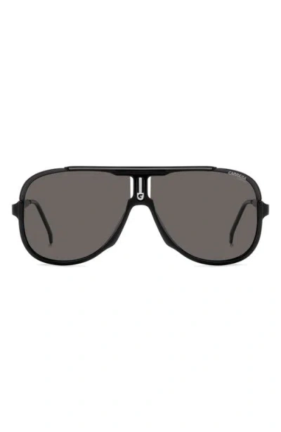 Carrera Eyewear 64mm Oversize Aviator Sunglasses In Black Red/grey Shaded