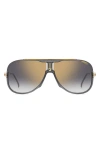 Carrera Eyewear 64mm Oversize Aviator Sunglasses In Grey/ Gray