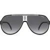 Carrera Eyewear 64mm Oversize Gradient Aviator Sunglasses In Black White/grey Shaded