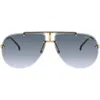 Carrera Eyewear 65mm Gradient Oversize Aviator Sunglasses In Black Gold/dark Grey Sf