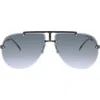 Carrera Eyewear 65mm Gradient Oversize Aviator Sunglasses In Dark Ruth Gray/ Dark Grey Sf