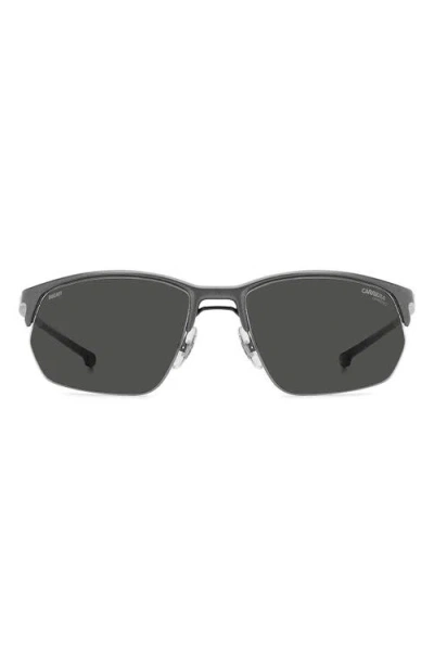 Carrera Eyewear 65mm Oversize Rectangular Sunglasses In Gray