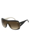 Carrera Eyewear 99mm Gradient Shield Sunglasses In Black White/brown Gradient