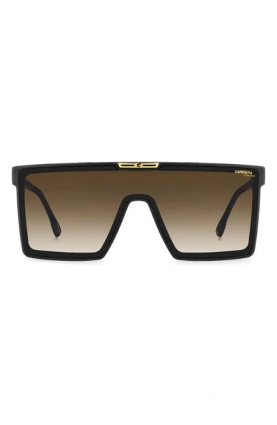 Carrera Eyewear 99mm Oversize Gradient Shield Sunglasses In Matte Black/black Brown Green
