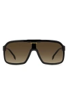 Carrera Eyewear 99mm Oversize Rectangular Sunglasses In Black