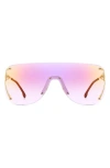 Carrera Eyewear 99mm Shield Sunglasses In Gold Black/ Multilayer Viol