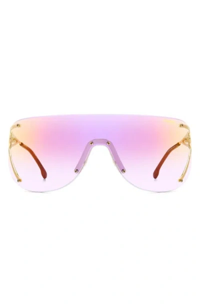 Carrera Eyewear 99mm Shield Sunglasses In Gold Black/multilayer Viol