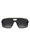 Carrera Eyewear C Sport 61mm Gradient Square Sunglasses In Matte Black Gold/dark Grey Sf