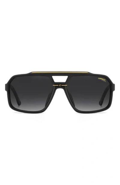 Carrera Eyewear C Sport 61mm Gradient Square Sunglasses In Matte Black Gold/dark Grey Sf