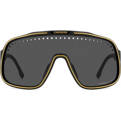 Carrera Eyewear C Sport 99mm Mask Shield Sunglasses In Matte Black Gold/grey