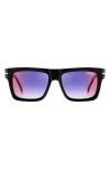 Carrera Eyewear Festival 54mm Gradient Rectangular Sunglasses In Black/ Blue Sf Red