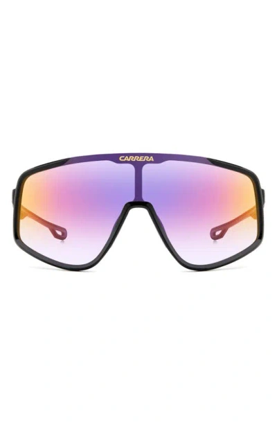 Carrera Eyewear Festival 99mm Oversize Shield Sunglasses In Black/ Multilayer Viol