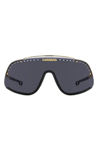 Carrera Eyewear Flaglab 16 99mm Shield Sunglasses In Black Gold/ Gray Ar