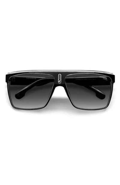 Carrera Eyewear Flat Top Gradient Sunglasses In Black White / Grey Shaded