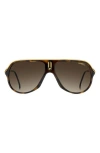 Carrera Eyewear Safari 62mm Oversize Gradient Rectangular Sunglasses In Brown