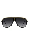 Carrera Eyewear Safari 62mm Oversize Gradient Rectangular Sunglasses In Gray