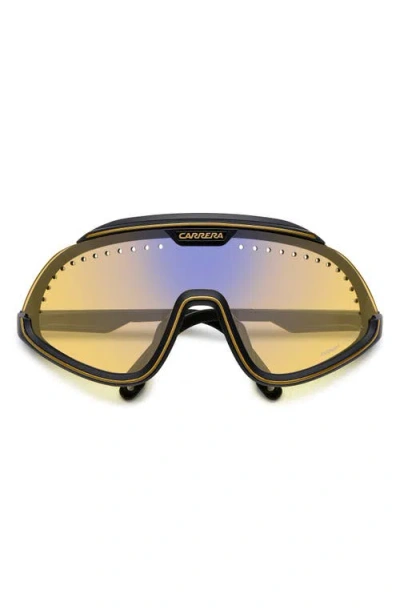 Carrera Eyewear Special Edition C Sport 99mm Mask Sunglasses In Matte Black Gold/yellow