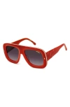 Carrera Eyewear Special Edition Flaglab 18 57mm Gradient Square Shield Sunglasses In Orangegold/violiet Grey