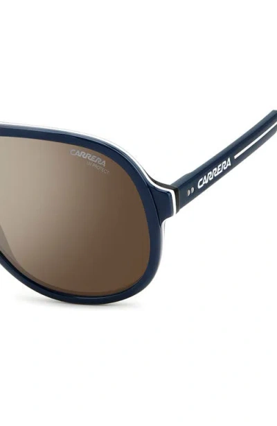 Carrera Eyewear Sport 59mm Pilot Sunglasses In Blue/silver Sp