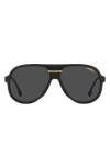 Carrera Eyewear Sport 59mm Pilot Sunglasses In Matte Black Gold/grey