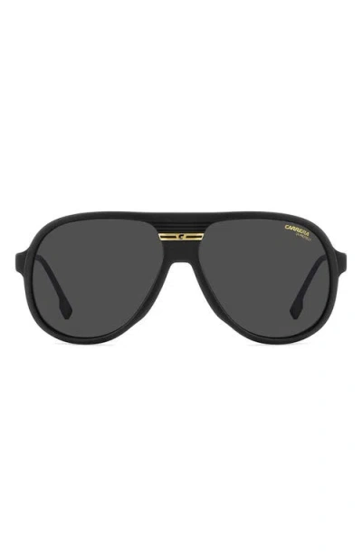 Carrera Eyewear Sport 59mm Pilot Sunglasses In Matte Black Gold/grey