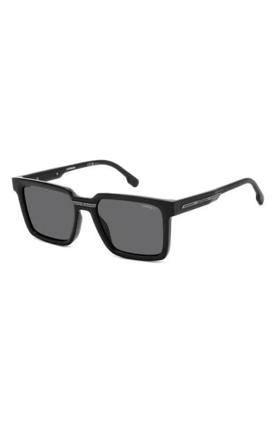 Carrera Eyewear Victory 54mm Polarized Rectangular Sunglasses In Black/ Gray Polar