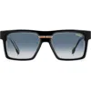 Carrera Eyewear Victory 55mm Gradient Rectangular Sunglasses In Metallic