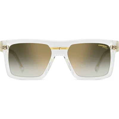 Carrera Eyewear Victory 55mm Gradient Rectangular Sunglasses In Transparent