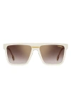 Carrera Eyewear Victory 58mm Rectangular Flat Top Sunglasses In Gold