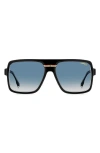 Carrera Eyewear Victory 59mm Gradient Rectangular Flat Top Sunglasses In Multi