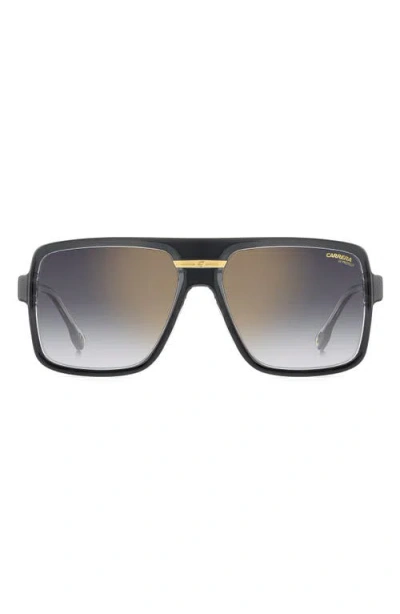 Carrera Eyewear Victory 59mm Gradient Rectangular Flat Top Sunglasses In Grey/grey