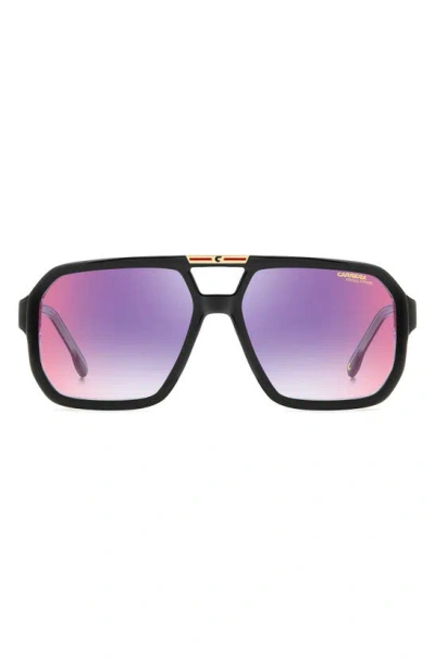 Carrera Eyewear Victory 60mm Gradient Square Sunglasses In Black Crystal/ Blue Red