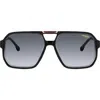 Carrera Eyewear Victory 60mm Gradient Square Sunglasses In Black Crystal/ Dark Grey Sf