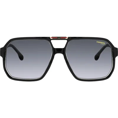 Carrera Eyewear Victory 60mm Gradient Square Sunglasses In Black Crystal/dark Grey Sf