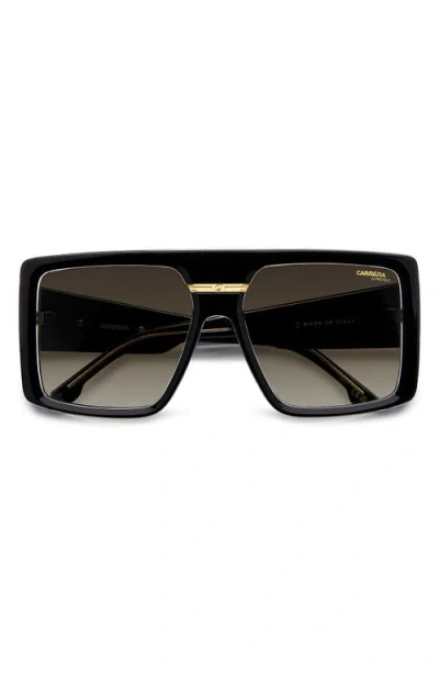 Carrera Eyewear Victory 60mm Square Sunglasses In Black Crystal/brown