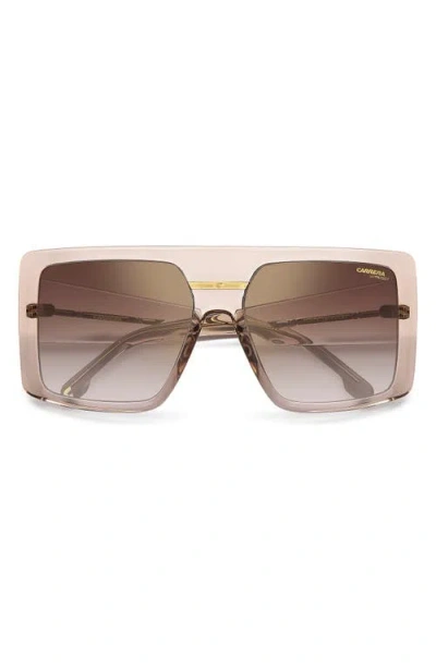 Carrera Eyewear Victory 60mm Square Sunglasses In Nude Gold/brown