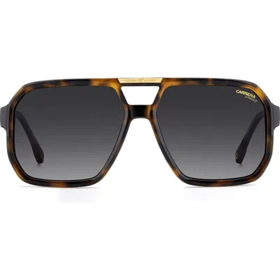 Carrera Eyewear Victory 'c' 60mm Double Bridge Gradient Square Sunglasses In Gray
