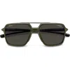 Carrera Eyewear X Ducati 55mm Carduc Rectangle Sunglasses In Military Green/grey