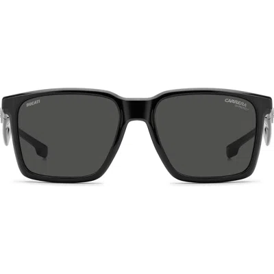 Carrera Eyewear X Ducati 56mm Rectangular Sunglasses In Black
