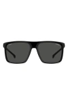 Carrera Eyewear X Ducati 57mm Rectangular Sunglasses In Black/grey